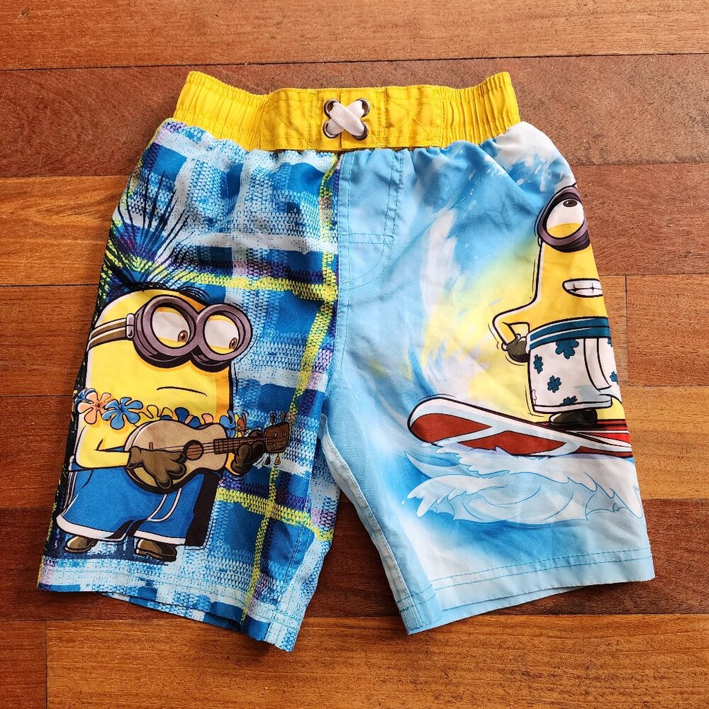 Universal Despicable Me Minions Kids Bathing Suit Trunks Size 4